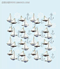 帆船和船舵船锚底纹背景素材|船舵|船锚|底纹|帆船|蓝色背景|矢量素材|矢量素材　矢量花朵|矢量森林矢量素材