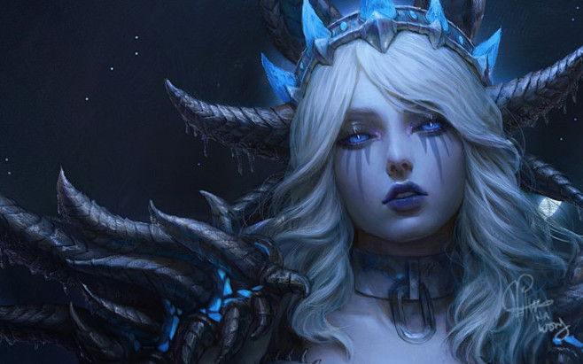 魔兽同人画作冷艳系美人冰霜巨龙小姐姐辛达苟萨178魔兽世界专区