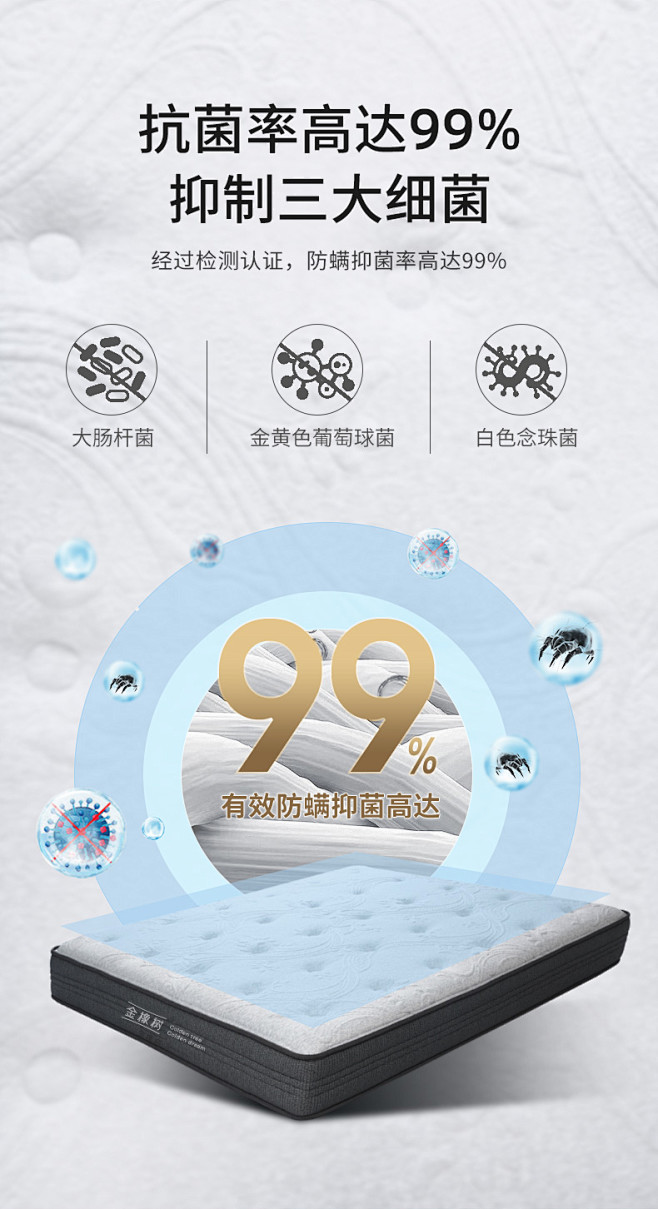 金橡树 席梦思床垫1.8m独立弹簧护脊泰...