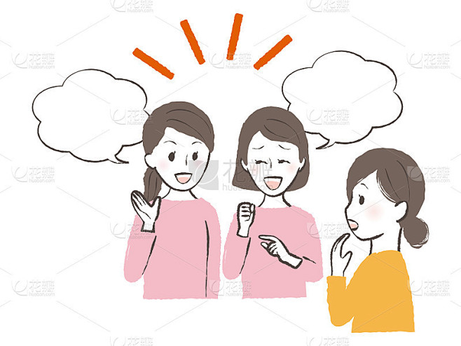 插图三个聊天的女士