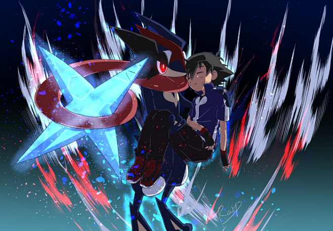 宠物小精灵口袋妖怪神奇宝贝小智甲贺忍蛙mage