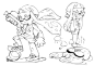 Crunchyroll - More "Splatoon" Tribute Art by "Squid Girl" Author (Art: hounori, author of the SD Attack on Titan spoof): 