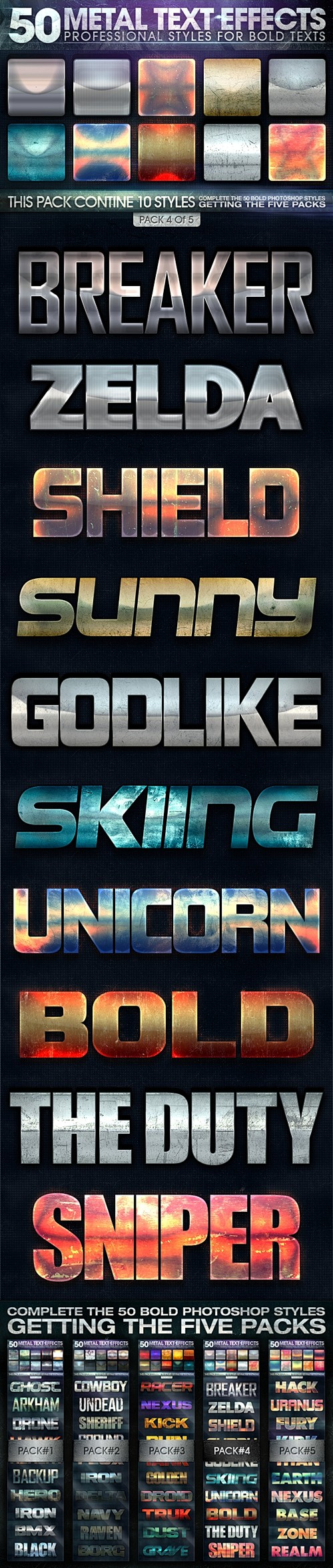 50 Metal Text Effect...