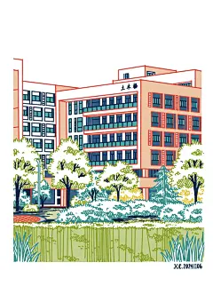 校园手绘 | 滁州学院土木楼 | 平板绘画 - 小红书