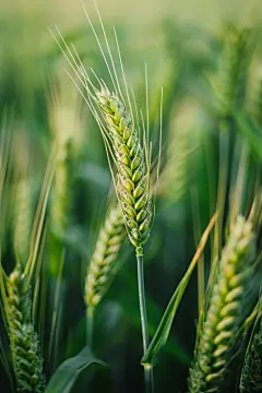 青小麦自然风景摄影图