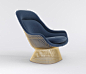 Platner Easy Chair Gold by Knoll International | Lounge chairs