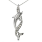 10K White Gold Dolphin Pendant with Diamond Accents - Zales: 