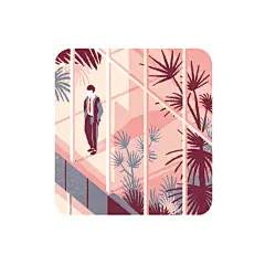 【审美练习|插画】复古的邻近色配色，画面中的噪点，不论是作为静态插画还是短视频动画，都让画面很有影片故事感。作者：Tom Haugomat（behance.net/tomhaugomat）#设计秀# 小编@万万wannabebetter ​​​​