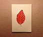 Autumn leaf papercut, 5x7 original paper sculpture