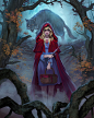 Little Red Riding Hood lvl1, Diego Gisbert Llorens : Card art for the sadly cancelled Twisted Tales project (Aeria Games).