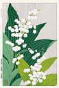 Lily of theValley by Teru Kuzuhara from Shodo Kawarazaki Spring Flower Japanese Woodblock Prints