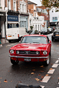 red Ford Mustang coupe