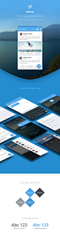 Twitter Redesign Material Design Concept : My first project on behance, I'm still learning design based things, wish me good luck :) 