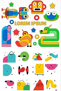 幼儿插画贴纸童真趣味卡通扁平化标签 - 小红书