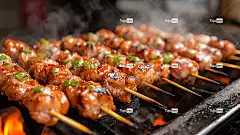 商业摄影美食佳肴食物香喷喷的烧烤肉串