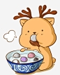 卡通手绘吃汤圆的小鹿png免抠素材_新图网 https://ixintu.com 吃汤圆 元宵节 卡通 手绘 小鹿 五彩汤圆