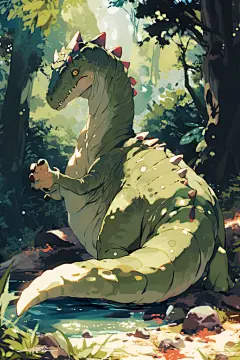 卡通恐龙绘画绘制