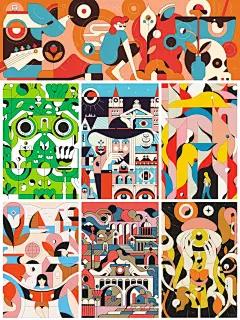 线条的魅力插画设计｜几何风格创意视觉海报