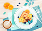 My lazy breakfast time lemonade illustration agency vector illustration breakfast afternoon lemon oranges toast carambola blueberry orange coffee colorful food vector art vector brunch delicious flat flatdesign