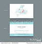 Minimal clean Abstract triangle stripe shape design business card Template