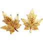 TIFFANY & CO Textured Leaf Yellow Gold Earrings 1