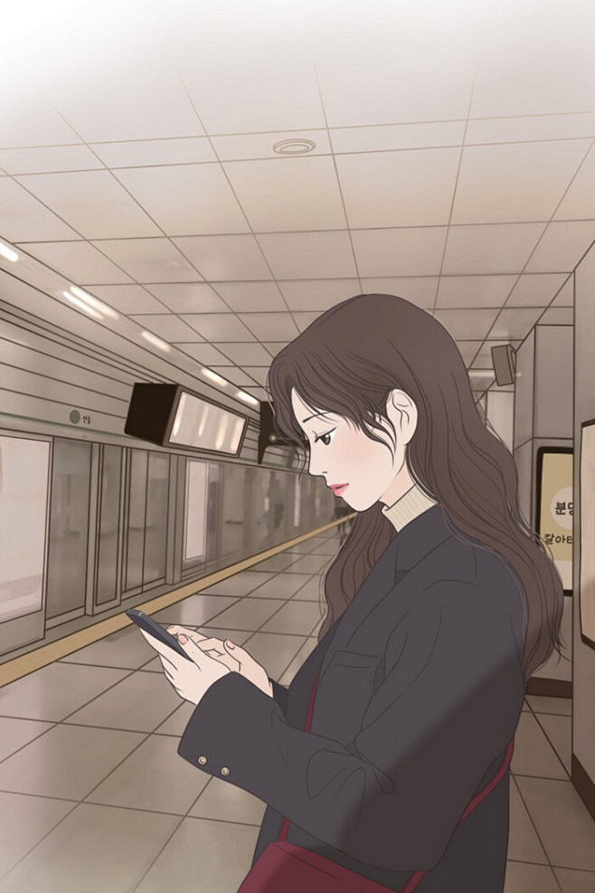 情侣插画 壁纸