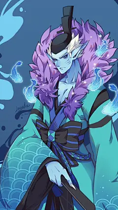 阴阳师手游 同人图 插画 壁纸 | 荒川之主 | 半次元-第一中文COS绘画小说社区