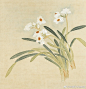 #常州画派#【 清 钱维城 《梅茶水仙》 】立轴，纸本设色，114.1×75.6cm，台北故宫博物院藏。 钱维城，江苏武进人。字宗磐，号茶山。早年曾随族祖母陈书学画花卉，后则精研山水。 从本幅来看，钱维城画花卉虽初学陈书，郄不似其偏向于写意的风格，而是邹一桂精细工丽的画风，并加上郎世宁注重光影变化的 ​​​​...展开全文c