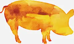 可爱小猪高清素材 剪影 动物 卡通 可爱 小猪 尾巴 手绘 金色 免抠png 设计图片 免费下载