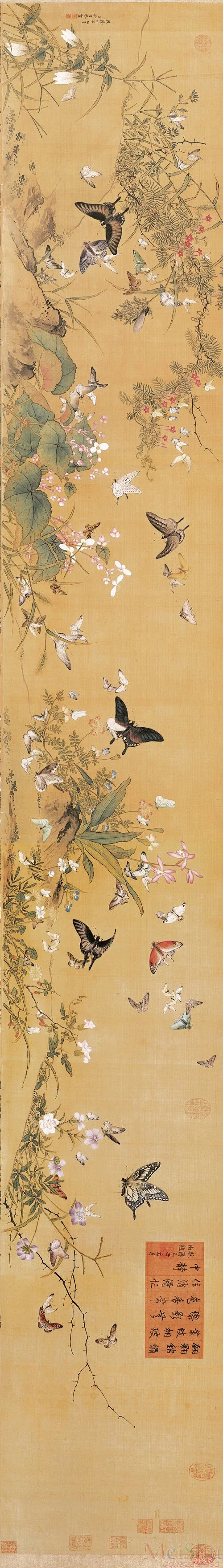古画花鸟清）余省百蝶图-花瓣网
