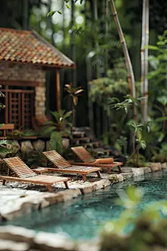 夏天来袭夏日泳池场景