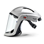 3M Versaflo M-Series Headtops : Client: 3MDescription: Range of faceshields, hard hats, and helmets with integrated respiratory protectionDate: 2010Activities:Design planningDesign researchUsability and HFMechanical engineeringIndustrial designPrototyping