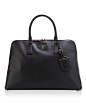 Prada 普拉达 Saffiano Lux黑色牛皮压纹女士手提包 - 美西时尚