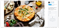 Four cheese pizza with pear and arugula on rustic wood / 500px