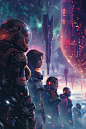 gender equity sci-fi game poster, graphic design, promotional poster for the game,