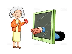 手绘卡通养老诈骗手机电信骗子圈套老人上当png素材下载 - 觅知网