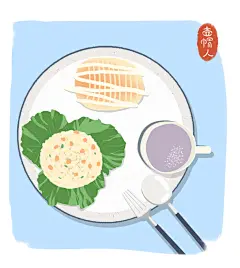 每日早餐-壶帽人_每日早餐,插画,厚涂,美食_涂鸦王国插画