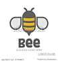 Bee and honey logo full vector for template icon  and logotype
