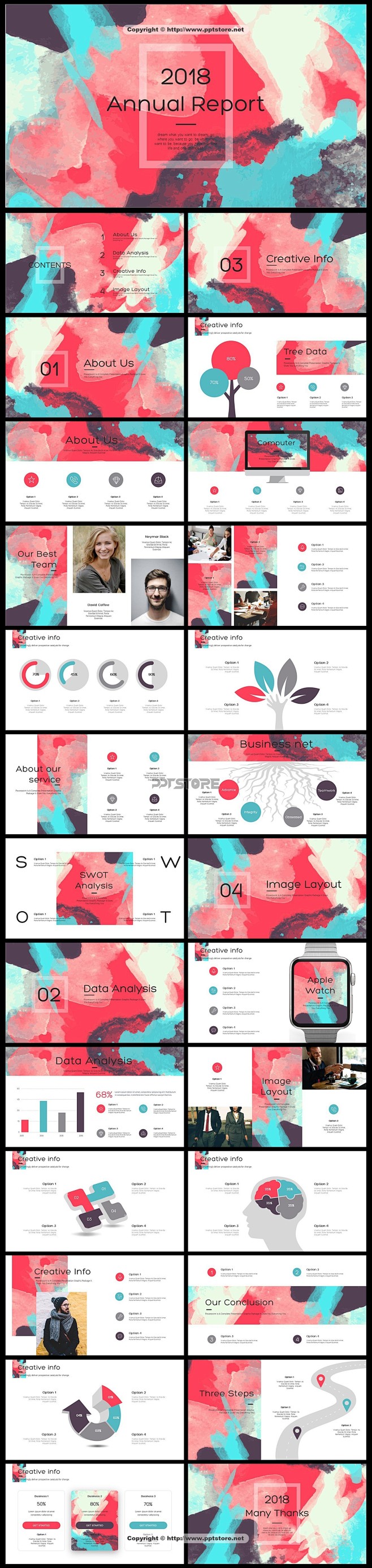 【全页设计】水彩总结报告工作计划商务策划...