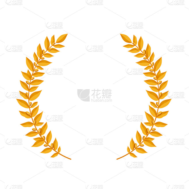 黄金,花环,月桂花冠,分离着色,传统,枝,复古,装饰