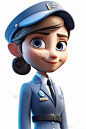 3D可爱风皮克斯迪士尼风格人物肖像头像空乘空姐女性女人2图片_潮国创意
