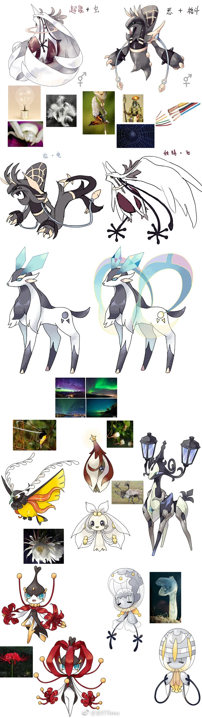 【Pokemon Material/Spirit】推荐一个超棒的宝可梦同人画作（以华夏为原型）~ P1：男女主角设定 P2：博士，四大天王与 ...