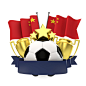 china-flag-football-winners-emblem-with-trophy-stars-ball-ribbon-3d-rendering