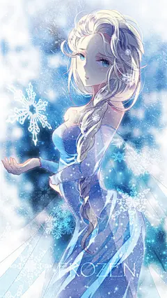 手绘插画 人物 风景 意境 美图 冰雪奇缘 女王