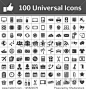 100 Universal Icons. Simplus series. Each icon is a single object (compound path) 正版图片在线交易平台 - 海洛创意（HelloRF） - 站酷旗下品牌 - Shutterstock中国独家合作伙伴