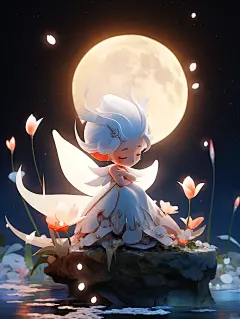 Midjourney 花月夜与精灵 - 小红书