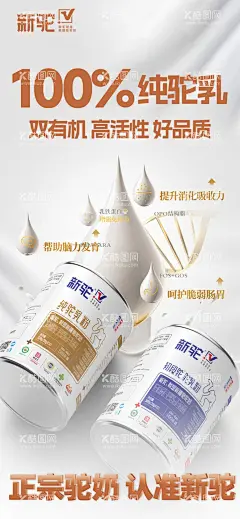 驼乳粉商业宣传海报  - 源文件下载【酷图网】牛奶,驼奶,海报,朋友圈,产品,宣传,新品