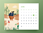 June ui banner desk calendar illustration