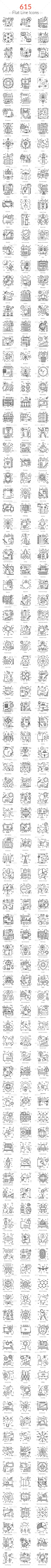 615 Flat Line Icons Design Template - Icons Design Template Vector EPS, AI Illustrator. Download here: https://graphicriver.net/item/615-flat-line-icons/19339022?ref=yinkira