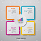 4 steps simple&editable process chart infographics